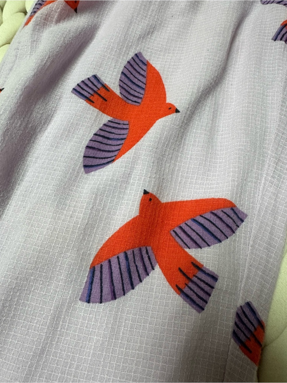 Catimini Girls Light Purple Pants | Adorable Bird Print - Picture 4 of 7